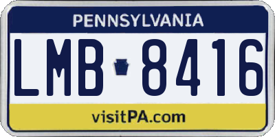 PA license plate LMB8416