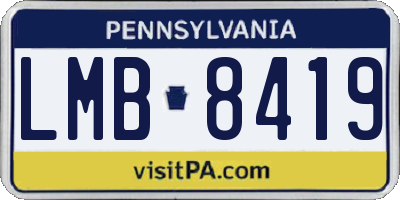 PA license plate LMB8419
