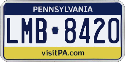 PA license plate LMB8420