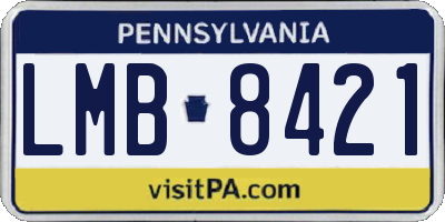 PA license plate LMB8421