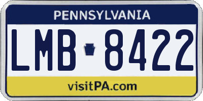 PA license plate LMB8422