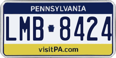 PA license plate LMB8424