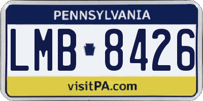 PA license plate LMB8426