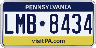 PA license plate LMB8434