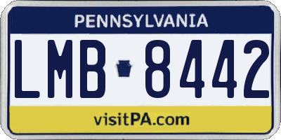 PA license plate LMB8442