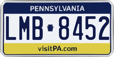 PA license plate LMB8452