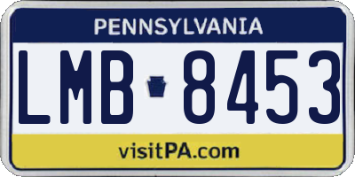 PA license plate LMB8453