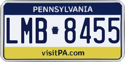 PA license plate LMB8455