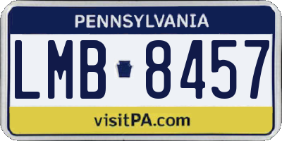 PA license plate LMB8457