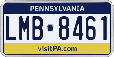 PA license plate LMB8461