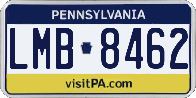 PA license plate LMB8462