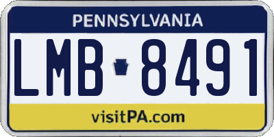 PA license plate LMB8491