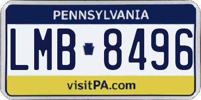 PA license plate LMB8496