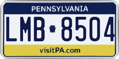 PA license plate LMB8504