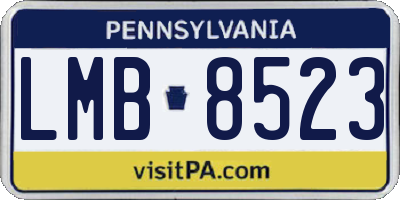 PA license plate LMB8523