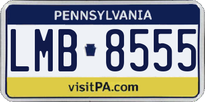 PA license plate LMB8555