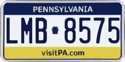 PA license plate LMB8575