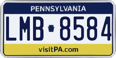PA license plate LMB8584