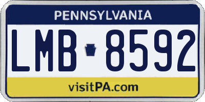PA license plate LMB8592