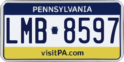 PA license plate LMB8597
