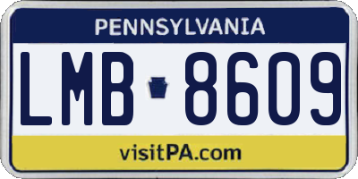 PA license plate LMB8609