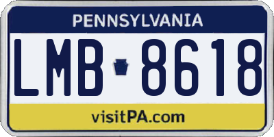 PA license plate LMB8618