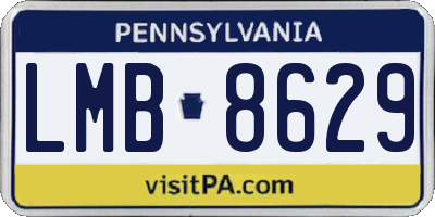 PA license plate LMB8629