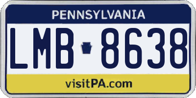PA license plate LMB8638