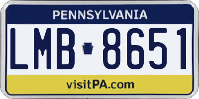 PA license plate LMB8651