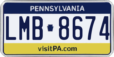PA license plate LMB8674