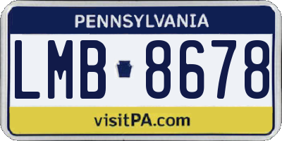 PA license plate LMB8678
