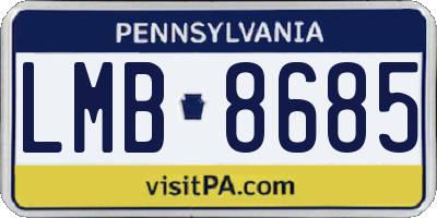 PA license plate LMB8685