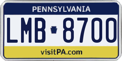 PA license plate LMB8700