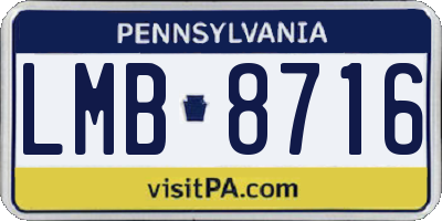 PA license plate LMB8716