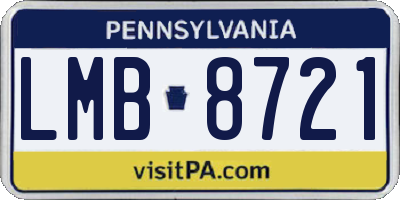 PA license plate LMB8721