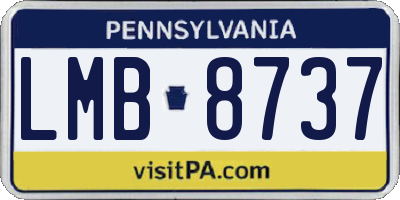 PA license plate LMB8737