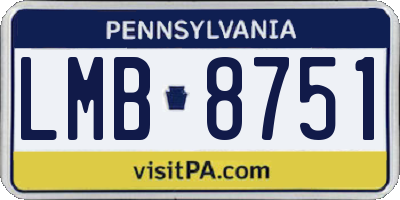 PA license plate LMB8751