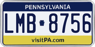 PA license plate LMB8756