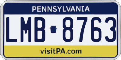 PA license plate LMB8763