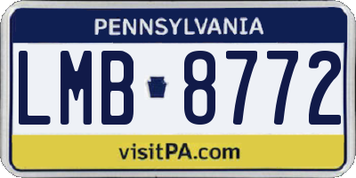 PA license plate LMB8772