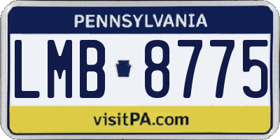 PA license plate LMB8775