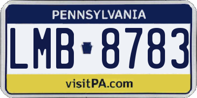 PA license plate LMB8783