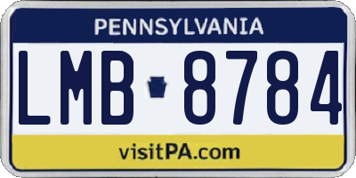 PA license plate LMB8784
