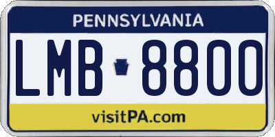PA license plate LMB8800