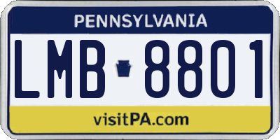 PA license plate LMB8801