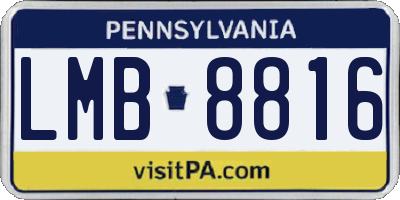 PA license plate LMB8816