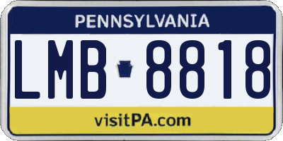 PA license plate LMB8818