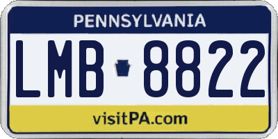 PA license plate LMB8822