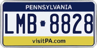 PA license plate LMB8828