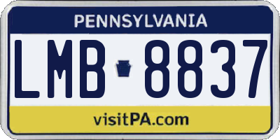 PA license plate LMB8837